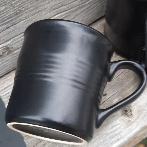 Set of 8 Matte Black Mann Stoneware 4oz. Espresso Cups - Picture 3 of 7